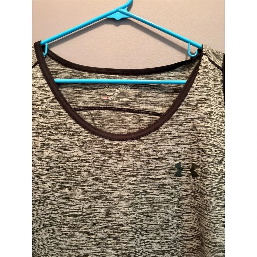 Under Armour HeatGear Tank Top Men's XL Black Gray Heather Athletic Gym - Picture 3 of 6
